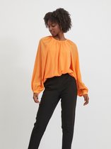 Vila VISHIRA O-NECK LS TOP - Tangerine Orange