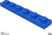 LEGO Plaat 1x6, 3666 Blauw 50 stuks