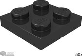LEGO Plaat 2x2, 3022 Zwart 50 stuks