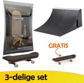 3-delige set - Vinger Skateboard 5 lagen met skateboard ramp + GRATIS vinger skateboard - Kan kantelen - Kleur wit