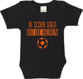 Rompertjes baby met tekst - Ik scoor goed bij de heren - maat: 56 - korte mouw - baby - EK - EK voetbal - rompertjes baby - romper - rompers - rompertje - rompertjes - stuks 1 - zw