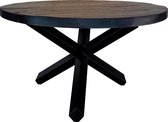 Bol.com Zita - Home - eettafel - rond - 130cm - volledig - zwart - metalen - 3 - poot - 6cm - dik - blad aanbieding