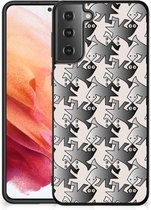 Telefoonhoesje Geschikt voor Samsung Galaxy S21 Hoesje maken met Zwarte rand Salamander Grey