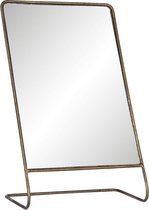 Staande Spiegel 22*11*36 cm Goudkleurig Ijzer, Glas Rechthoek Tafel Spiegel