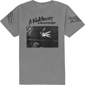 A Nightmare On Elm Street Heren Tshirt -S- Sleeve Scratch Grijs