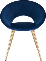 Polaza®️ Eetkamerstoel - Moderne Eetkamer Stoel - Fluwelen Stoel - Eetkamerstoelen - Stoel - Woonkamer Stoel - Blauw