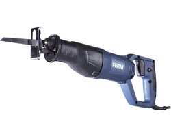 FERM - RSM1019 - Reciprozaag - 710W - 0-2800 slagen/min. - 20mm slag - Snel wissel systeem - D-handgreep - Lock-on schakelaar - 3m kabel - Soft grip - Inclusief - 130mm houtzaagblad - en - 82mm metaalzaagblad - Takkenzaag - Reciprocating saw - Zaag