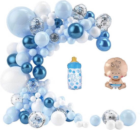 verband Nadenkend schouder Baby Boy - Blauwe Ballonnen Set 136 delig - Baby shower - Its A Boy -  Verjaardagsfeest... | bol.com