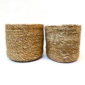 Naturel Jute mandjes set! (Trendy, Bohemian, Chic, Makkelijke kamerplanten, Urban Jungle, Waterdicht)