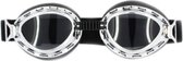 Chrome steampunk motorbril donker glas