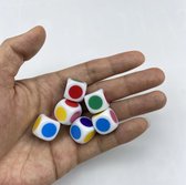 Kleurendobbelsteen met stippen (10 st.) 6-kantige dobbelsteen met 6 kleuren