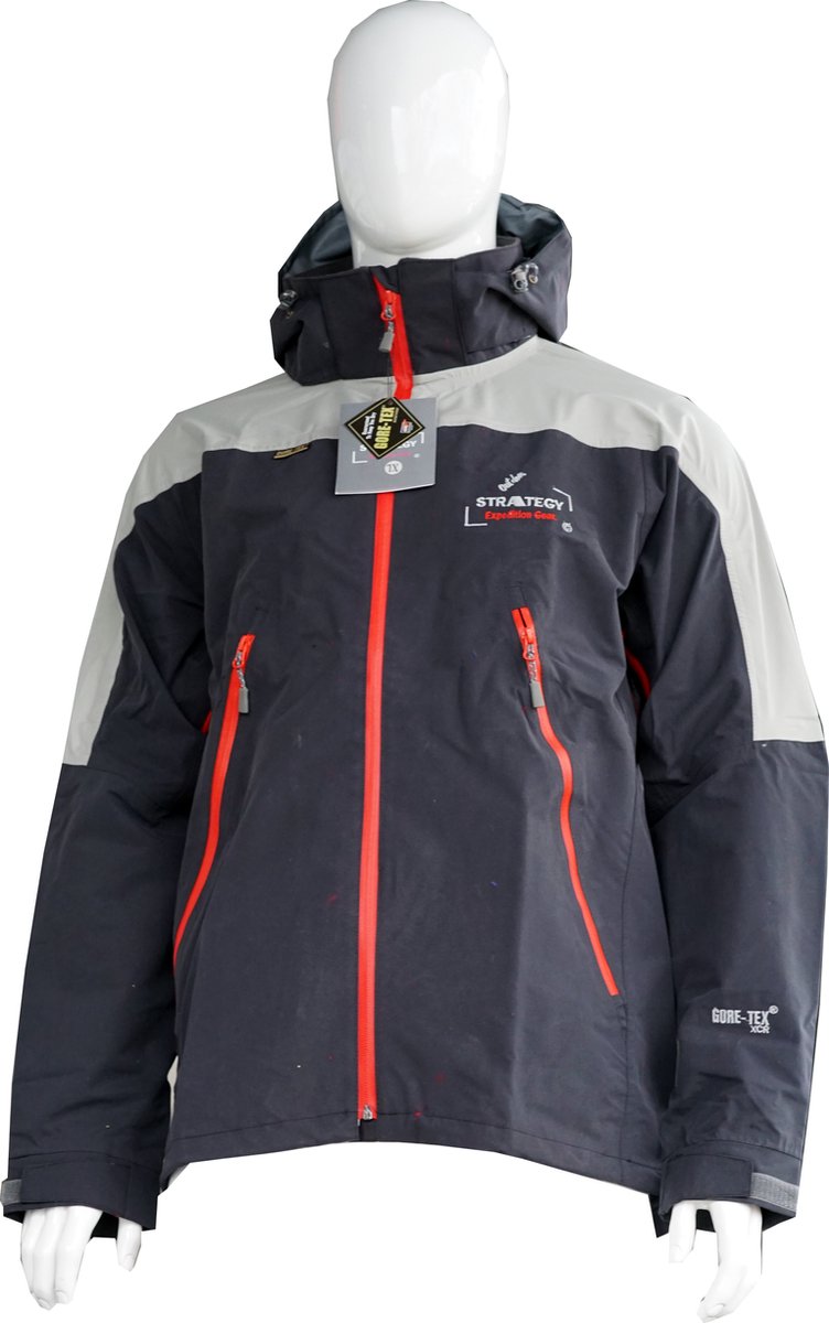 Gore-Tex® Outdoor-strategy LONGZIP regenjas 100% waterdicht ademend warm hardshell Zwart