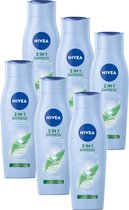 Bol.com NIVEA 2-in-1 Care Express Shampoo & Conditioner - 6 x 250 ml - Voordeelverpakking aanbieding