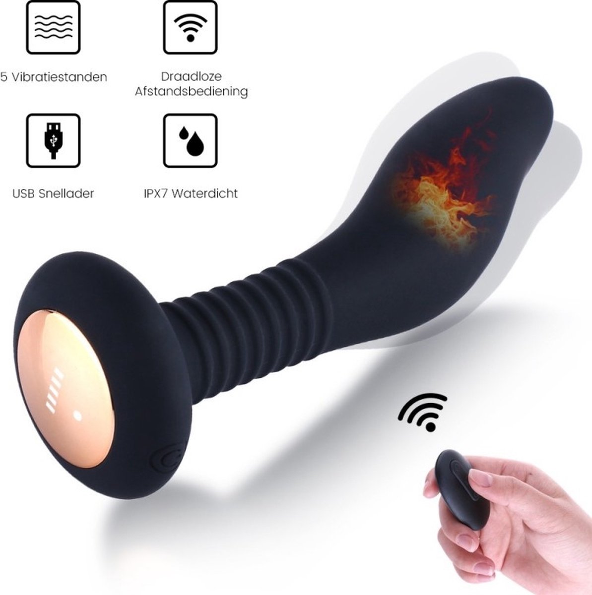 Prostaat en anale vibrator met afstandsbediening, 100% waterdichte anale plug voor mannen en vrouwen!