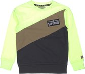 DJ Dutchjeans - Jongens sweater -Neon  Yellow  - Maat 128