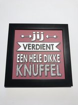 Tekstbord / Wandbord / Dikke knuffel / Verjaardag / Cadeau / Woondecoratie / Rood / Fotolijst