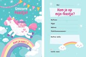 Unicorn uitnodigingen 10 stuks - Kinderfeestje - Eenhoorn - Verjaardag uitnodiging -