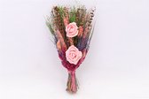 Boeket droogbloemen memories Licht roze  - GRATIS VERZENDING - Vers droogboeket - Droogbloemenboeket