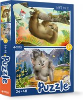 Rebo legpuzzel 24 + 48 stukjes - Little Wolf and sloth