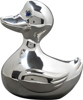 Tirelire enfant Daniel Crégut en forme de canard - métal argenté - 14 x 13 cm