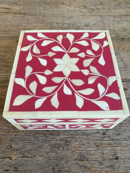 Inlay Doos Decoratieve doos roze bone inlay | bol.com