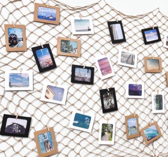 200 stuks mini-houten planken, mini-fotoregalen, houten wasknijpers, fotoklemmen, kleine klemmen om te knutselen, doe-het-zelf accessoires (wit, zwart