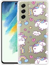 Hoesje Geschikt voor Samsung Galaxy S21 FE Fat Unicorn