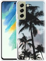 Hoesje Geschikt voor Samsung Galaxy S21 FE Palmtrees
