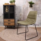 DS4U® San Sebastian eetkamerstoel - stoel - industrieel - stof - zwart metaal - groen