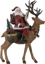 Kerstdecoratie Beeld Kerstman 23*11*30 cm Rood, Bruin Kunststof Decoratief Figuur Decoratieve Accessoires Woonaccessoires