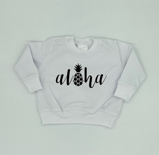 Baby Sweater - Aloha - Wit - Maat 62