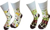 2 PAAR - Verjaardag cadeau - Grappige sokken - Moestuin  sokken - Leuke sokken - Vrolijke sokken – Valentijn Cadeau - Luckyday Socks - Cadeau sokken - Socks waar je Happy van wordt