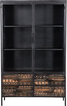 Wandkast malibu | black | mangohout | 120 x 40 x 190 (h) cm
