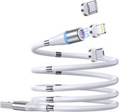 Joyroom FlashWire magnetische 3 in 1 oplaad kabel - Voor iPhone, Samsung, Huawei, Oppo