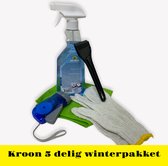 Kroon | 5 Delig | Winterpakket | Winterset | Kroon Ruitontdooier / De icer | Ijskrabber | Handschoenen | Microvezeldoek | Knijpkat/Zaklamp