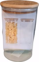 YILTEX – Voorraadpotten / Kruidenpotjes / Voorraadpotten Glas Met Deksel / Kruidenpotjes Met Deksel / Snoeppot / Weckpot / Kruidenpotjes– Glas Met Bamboe Deksel - 1 Liter