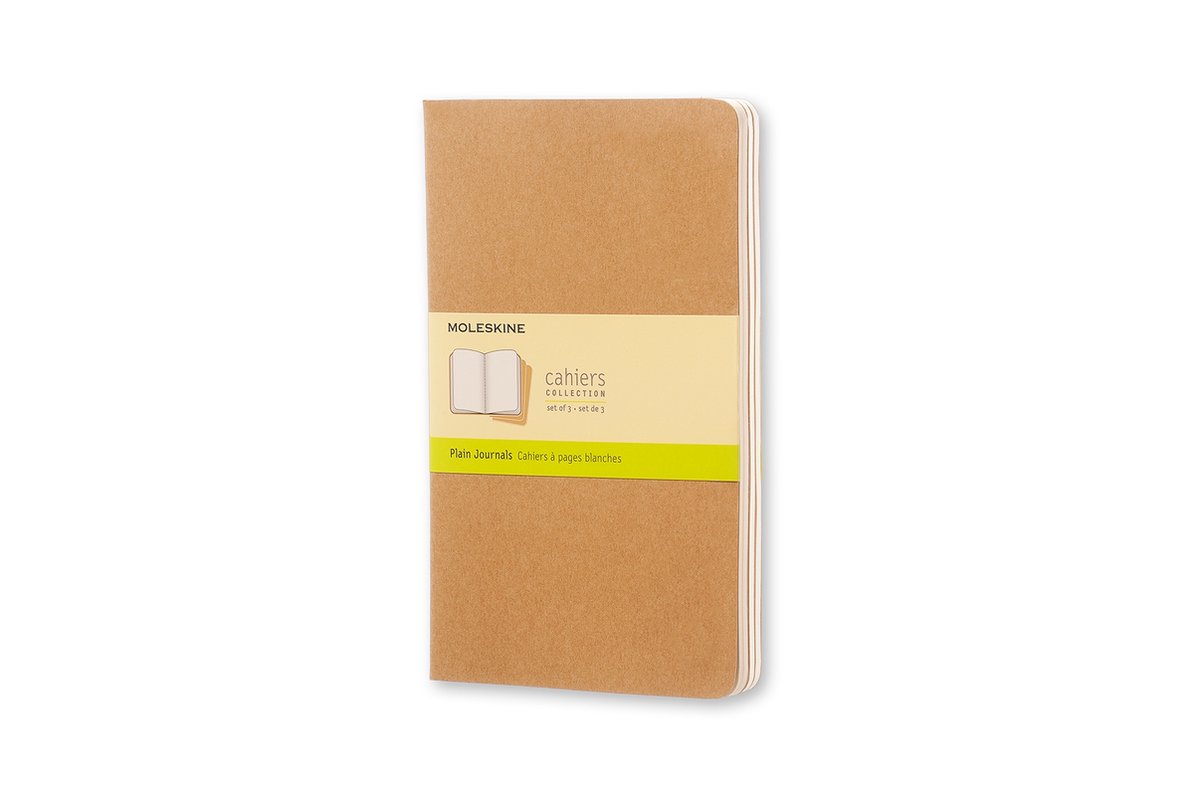Moleskine Cahier Journals - Large - Blanco - Bruin - set van 3 - Moleskine