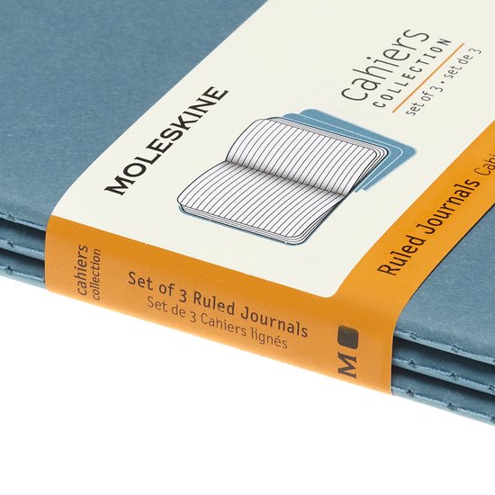 Moleskine Cahier Journals - Pocket - Gelinieerd - Blauw - set van 3 - Moleskine