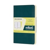 Moleskine Volant Journal - Poche doublée vert pin / jaune citron
