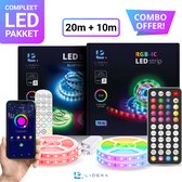 Lideka® - LED Lights - Pakket van RGBIC 10M + RGB 20M - Incl. App - Incl. Afstandsbediening - Light Strips - Licht Strip - Led Verlichting