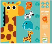 Djeco Diertjes uit de zoo - 4 puzzels - 3, 4, 5 en 6 stukjes