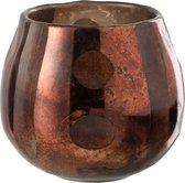 J-Line Theelichthouder Coconut Glas Bruin Set van 4 stuks
