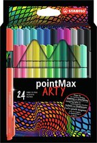 STABILO pointMax - Hardtip Fineliner - Large 0,8 mm - nylon punt - ARTY Etui Met 24 Kleuren