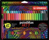 STABILO pointMax - Hardtip Fineliner - Large 0,8 mm - nylon punt - ARTY Etui Met 42 Kleuren
