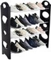 Schoenenrek- 6 paar schoenen- Zwart- verstelbaar