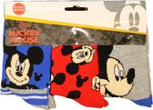 Mickey Mouse Kids 3 Paar Sokken Set Blauw / Rood / Grijs