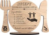 RECEPT OPPAS - Recept voor een goede oppas - houten wenskaart - kaart om babysitter te bedanken