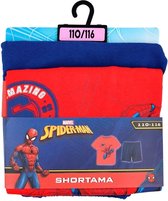 Spiderman - shortama - pyjama - pyjamaset - rood - zwart - maat 122/128