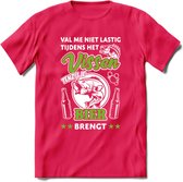 Val Me Niet Lastig Tijdens Het Vissen T-Shirt | Groen | Grappig Verjaardag Vis Hobby Cadeau Shirt | Dames - Heren - Unisex | Tshirt Hengelsport Kleding Kado - Roze - L