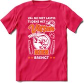 Val Me Niet Lastig Tijdens Het Vissen T-Shirt | Oranje | Grappig Verjaardag Vis Hobby Cadeau Shirt | Dames - Heren - Unisex | Tshirt Hengelsport Kleding Kado - Roze - L